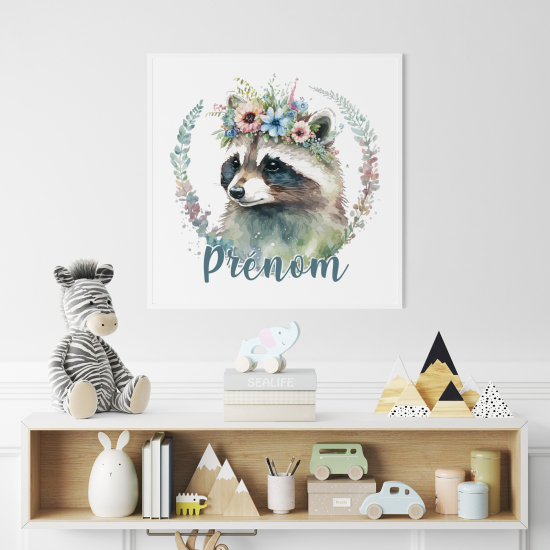 Póster para niños - Infantil personalizado - Mapache