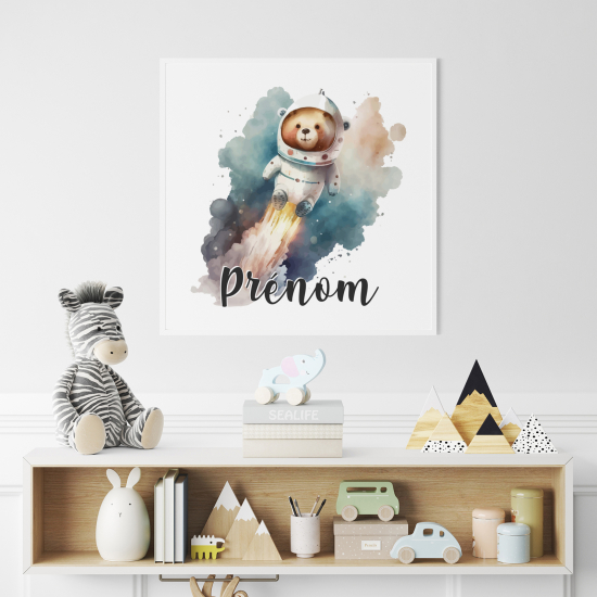 Póster para niños - Infantil personalizado - Oso Astronauta