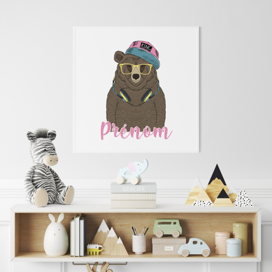 Póster para niños - Infantil personalizado - Oso música