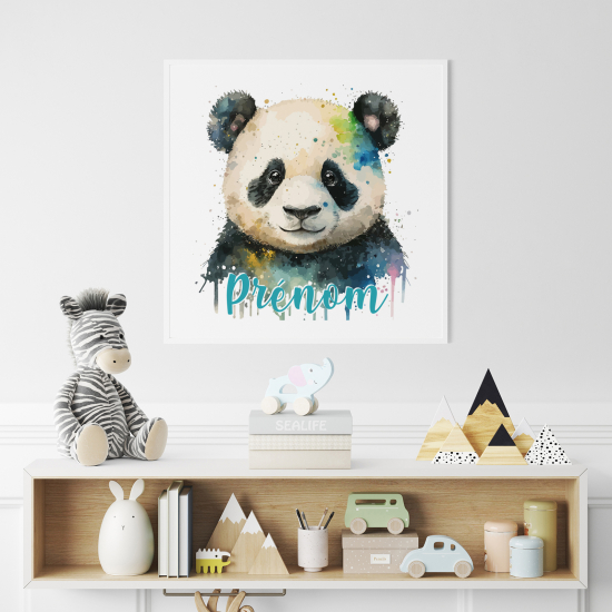 Póster para niños - Infantil personalizado - Panda colorido