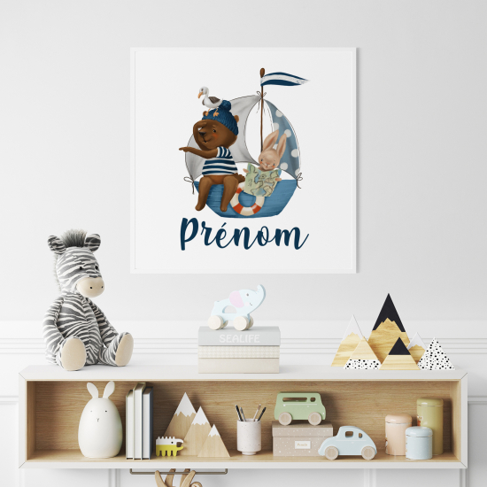 Póster para niños - Infantil personalizado - Velero Animales