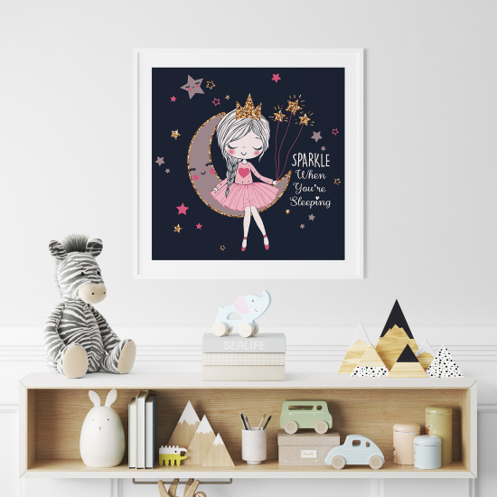 Póster para niños - Infantil - Princesa en la Luna