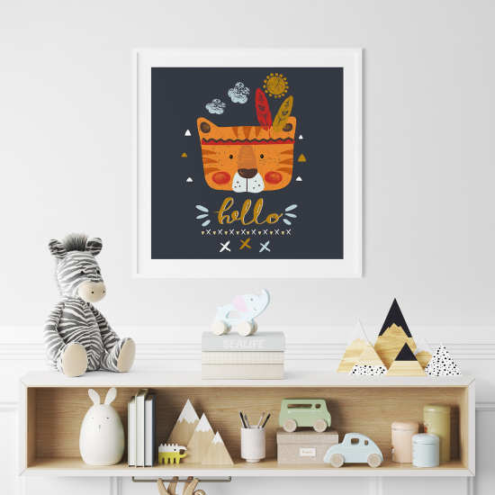 Póster para niños - Infantil - Tigre Hola