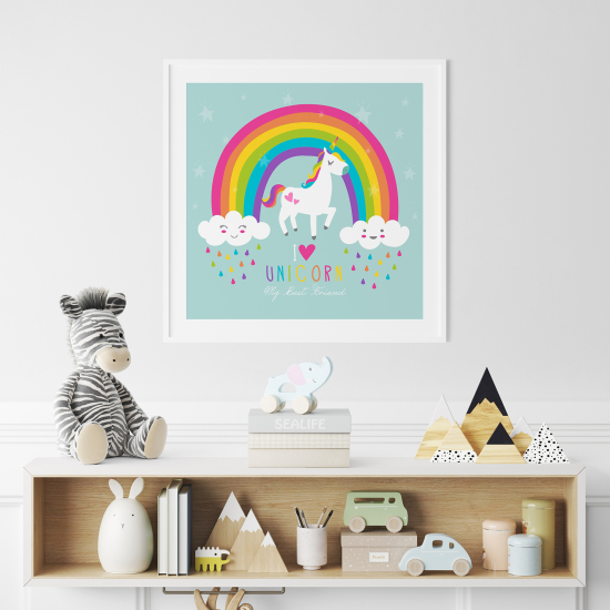 Póster para niños - Infantil - Unicornio Arcoíris