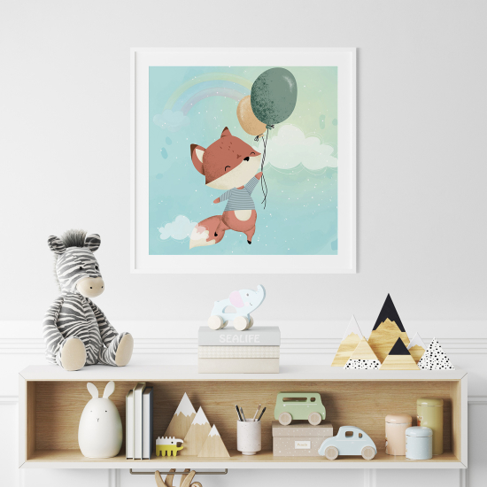 Póster para niños - Infantil - Zorro globos