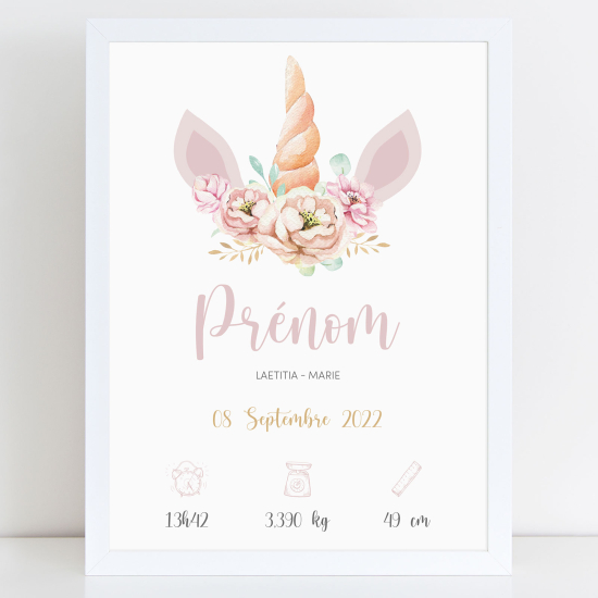 Pósters de nacimiento - Unicornio