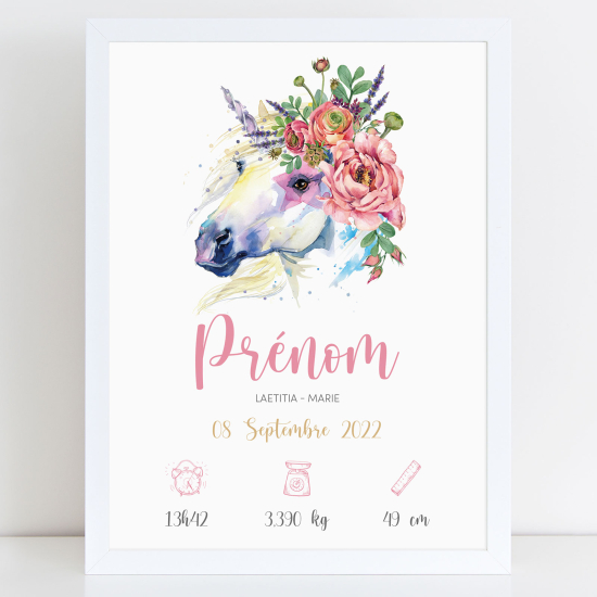 Pósters de nacimiento - Unicornio