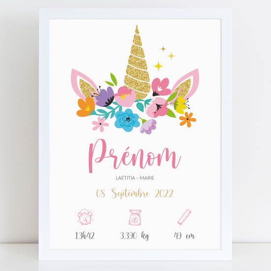 Pósters de nacimiento - Unicornio