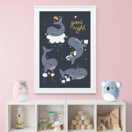 Pósters para niños - Infantil - Ballenas buenas noches