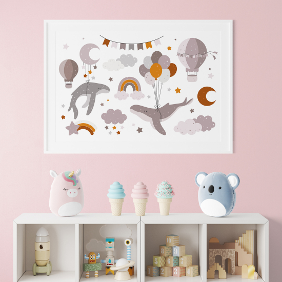 Pósters para niños - Infantil - Ballenas y globos