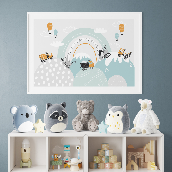 Pósters para niños - Infantil - Camiones de obras