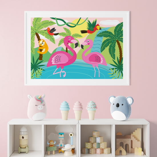 Pósters para niños - Infantil - Flamencos rosas
