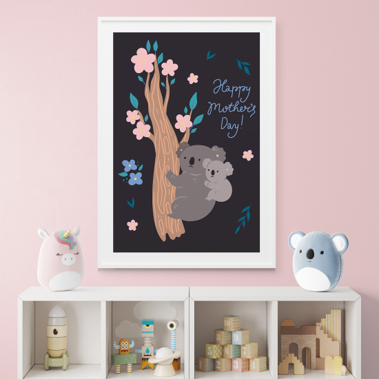 Pósters para niños - Infantil - Koalas feliz día de la madre