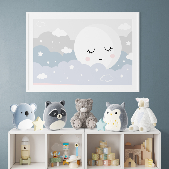 Pósters para niños - Infantil - Nubes luna