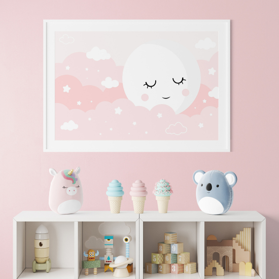 Pósters para niños - Infantil - Nubes luna