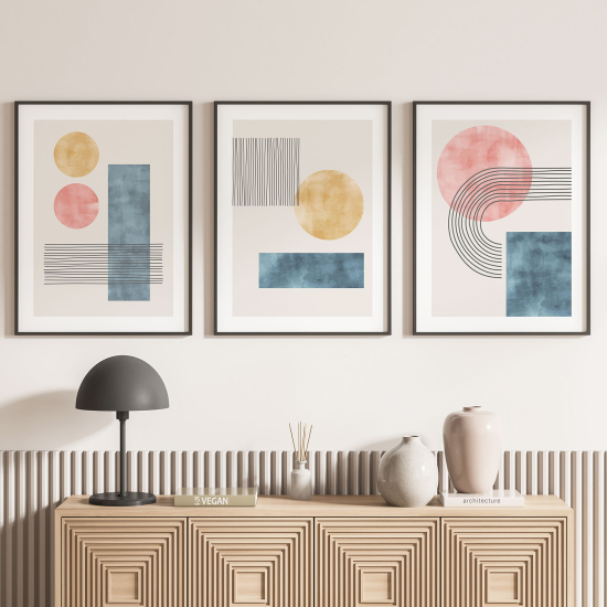 Pósters trípticos - Formas geométricas