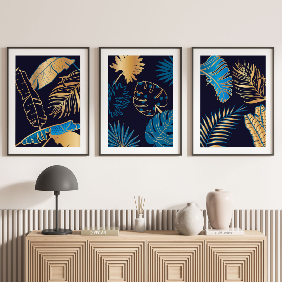 Pósters trípticos - Hojas tropicales