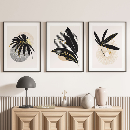 Pósters trípticos - Hojas tropicales