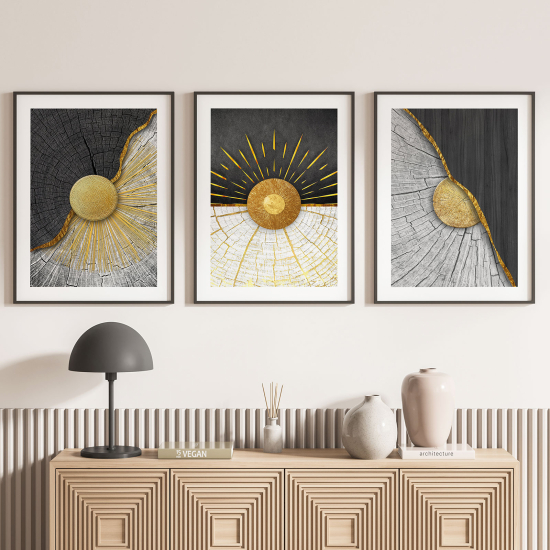 Pósters trípticos - Madera sol
