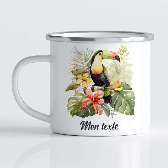 Taza esmaltada personalizada - Pájaro Tucán