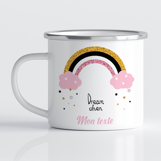 Taza esmaltada personalizada para niños - Infantil - Arcoíris