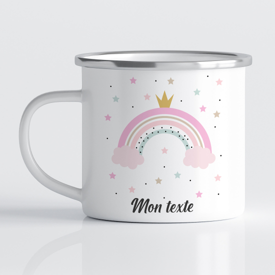 Taza esmaltada personalizada para niños - Infantil - Arcoíris