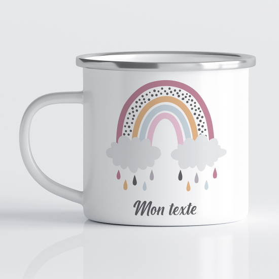 Taza esmaltada personalizada para niños - Infantil - Arcoíris