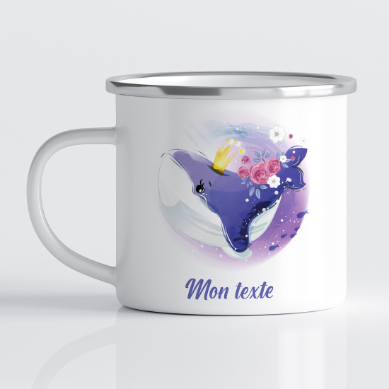 Taza esmaltada personalizada para niños - Infantil - Ballena