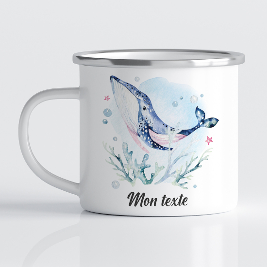 Taza esmaltada personalizada para niños - Infantil - Ballena