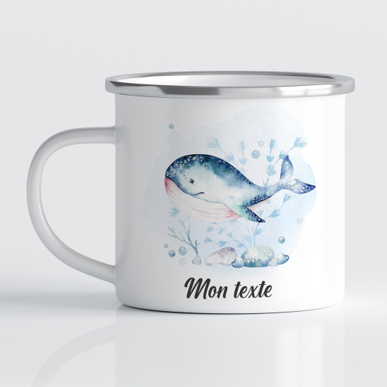 Taza esmaltada personalizada para niños - Infantil - Ballena