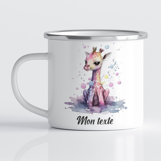 Taza esmaltada personalizada para niños - Infantil - Bebé jirafa