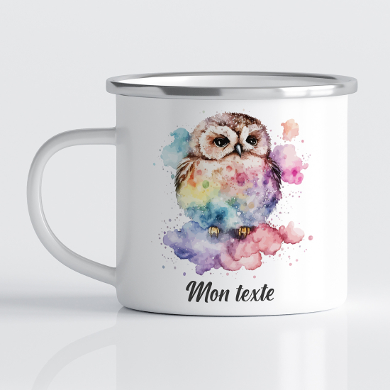 Taza esmaltada personalizada para niños - Infantil - Búho
