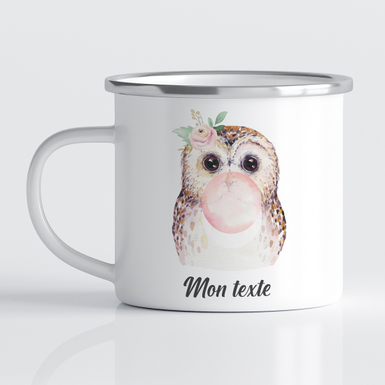 Taza esmaltada personalizada para niños - Infantil - Búho