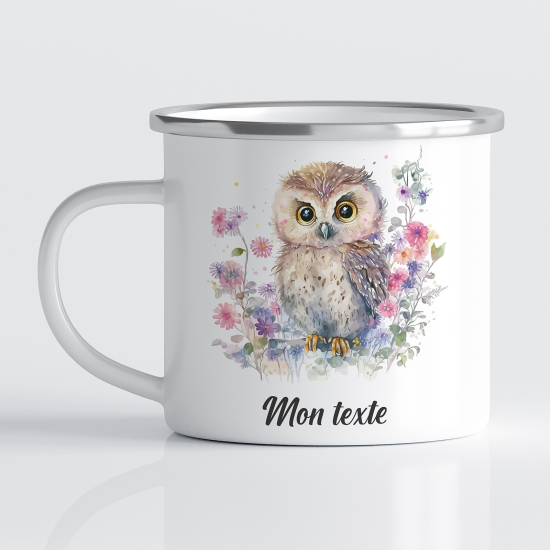 Taza esmaltada personalizada para niños - Infantil - Búho