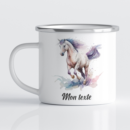 Taza esmaltada personalizada para niños - Infantil - Caballo