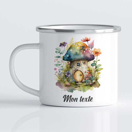 Taza esmaltada personalizada para niños - Infantil - Casa Champiñón