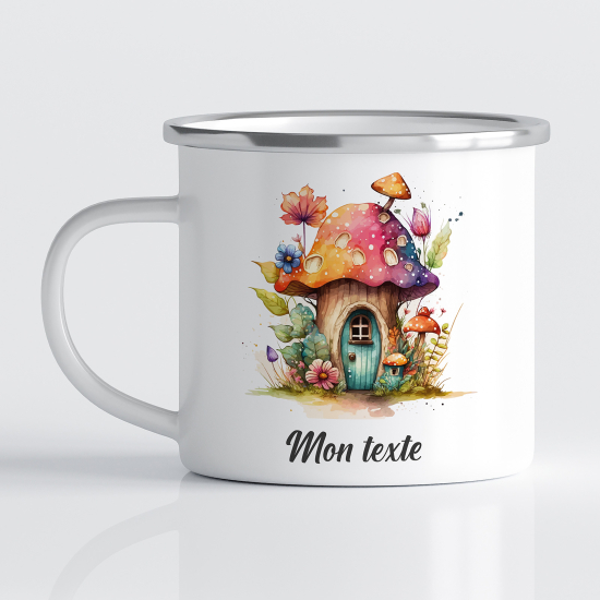 Taza esmaltada personalizada para niños - Infantil - Casa Champiñón