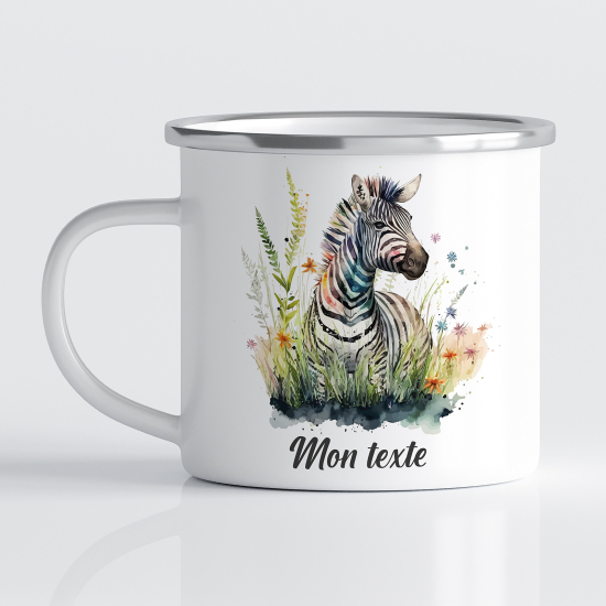 Taza esmaltada personalizada para niños - Infantil - Cebra