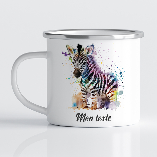 Taza esmaltada personalizada para niños - Infantil - Cebra