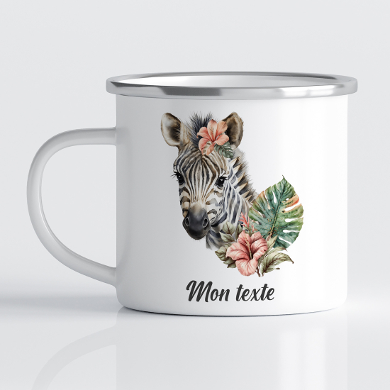 Taza esmaltada personalizada para niños - Infantil - Cebra