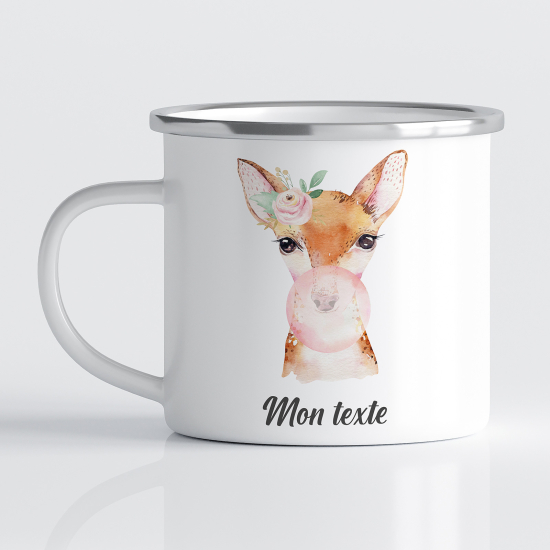 Taza esmaltada personalizada para niños - Infantil - Cervatillo