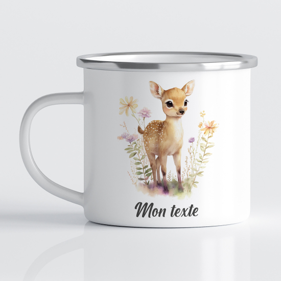 Taza esmaltada personalizada para niños - Infantil - Cervatillo
