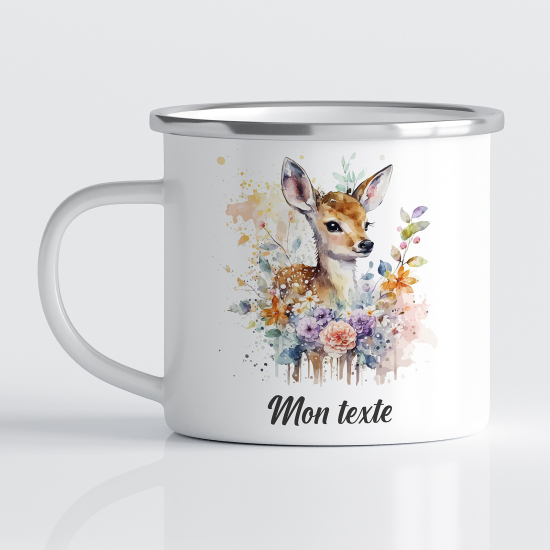 Taza esmaltada personalizada para niños - Infantil - Cervatillo