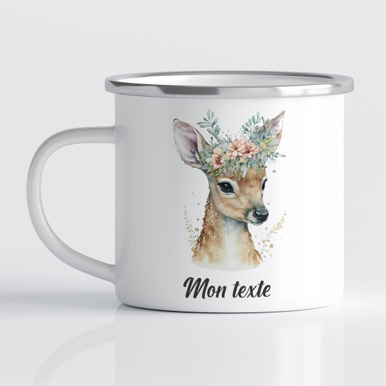 Taza esmaltada personalizada para niños - Infantil - Cervatillo