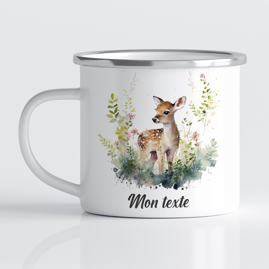 Taza esmaltada personalizada para niños - Infantil - Cervatillo