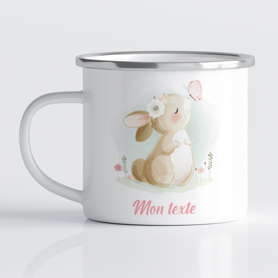 Taza esmaltada personalizada para niños - Infantil - Conejo