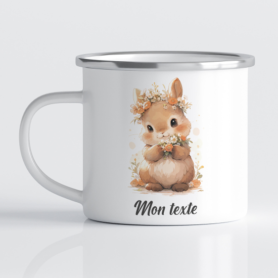 Taza esmaltada personalizada para niños - Infantil - Conejo