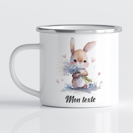 Taza esmaltada personalizada para niños - Infantil - Conejo