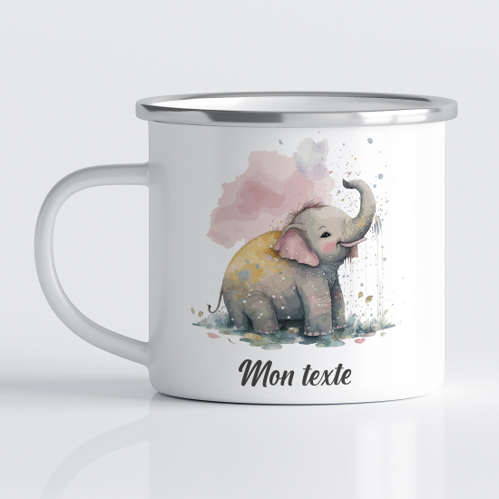 Taza esmaltada personalizada para niños - Infantil - Elefante