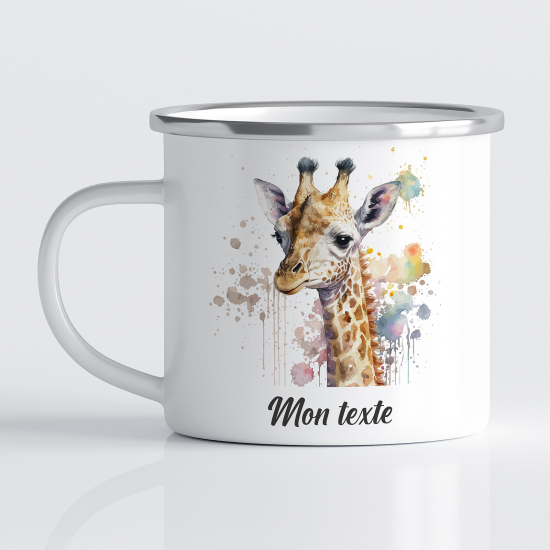 Taza esmaltada personalizada para niños - Infantil - Jirafa